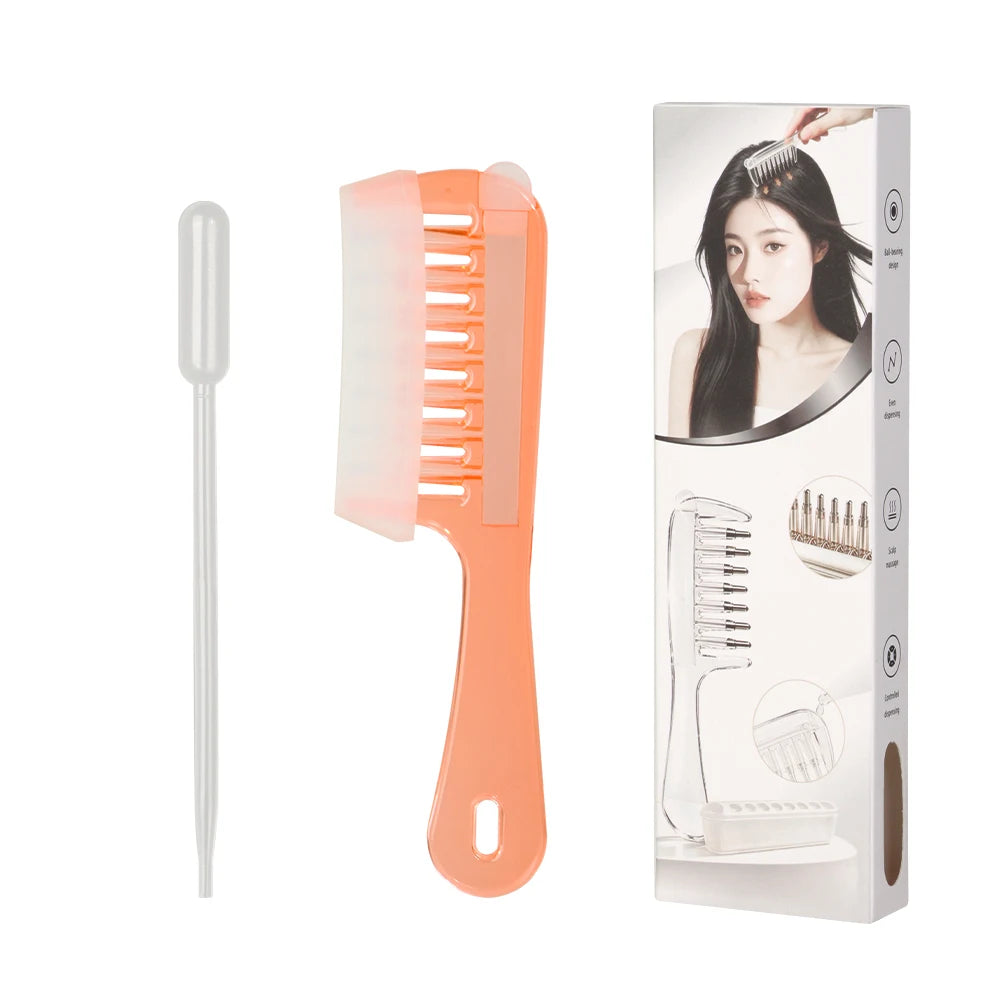 Hair Oil Applicator Comb – Scalp Massager with Built-In Oil Reservoir